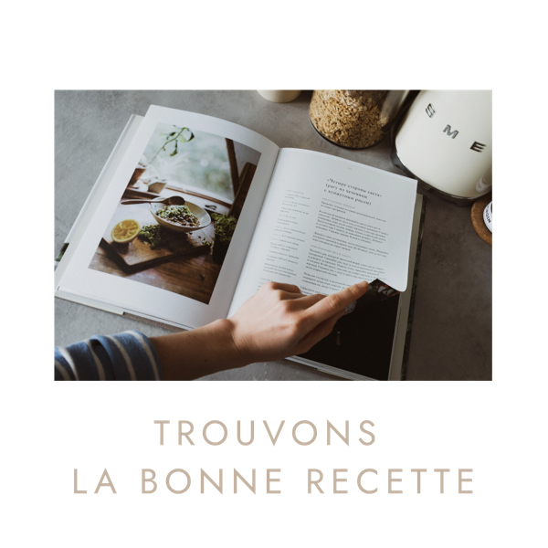 Livre de recettes ouvert : trouvons la bonne recette